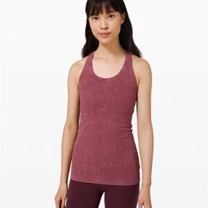 Lululemon Cool Racerback Womens 4 Washed Dye Washed Chianti Red Athleisure